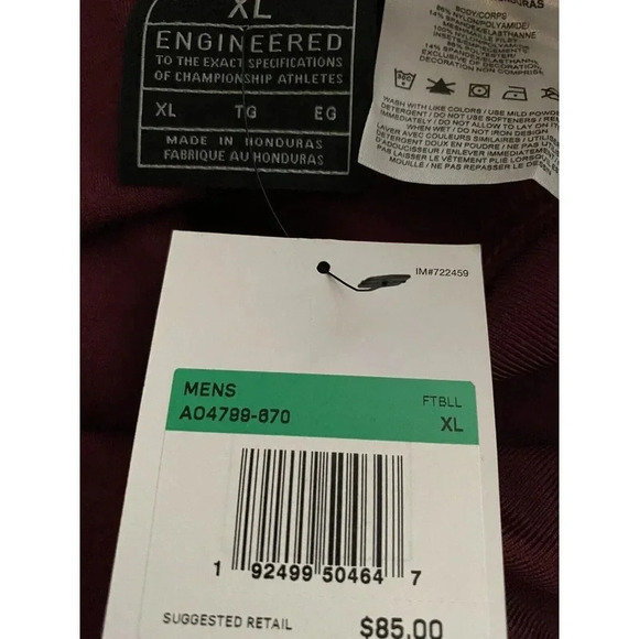 Nike Vapor Untouchable Football Pants Mens Size Extra Large Maroon MSRP $85 - Picture 8 of 8